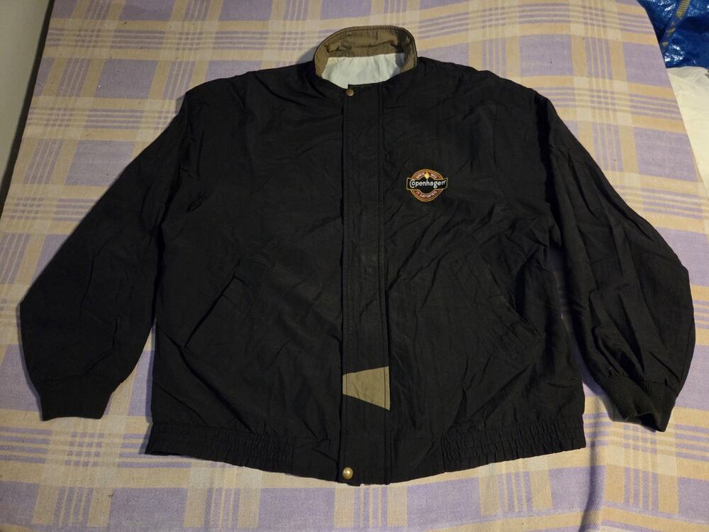 Vintage 80s 90s Copenhagen Snuff Tobacco Satifies Chew Bomber Jacket Windbreaker